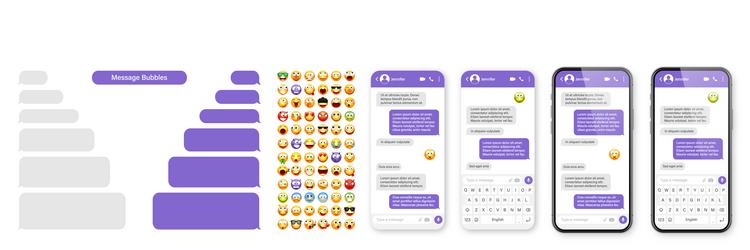 Messaging App UI - Violet Bubbles vector image