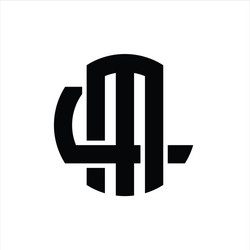 Lm logo monogram with emblem shield shape design Vector Image