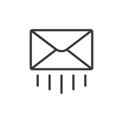 pop up email icon in line design pop-up vector image