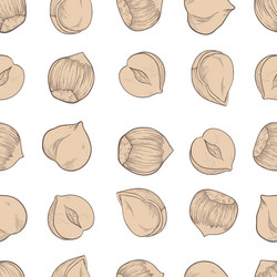 seamless hazelnut pattern with several fruit nuts vector image