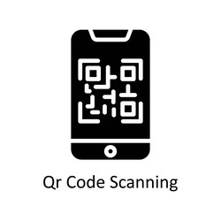 qr code scanning solid icon style vector image