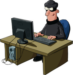 Hacker at Computer vector image