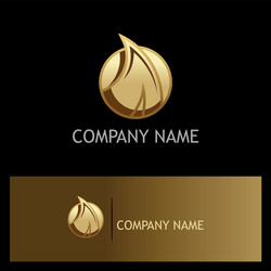 Gold leaf beauty cosmetic logo Royalty Free Vector Image