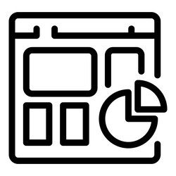 website layout showing analytics with pie chart vector image