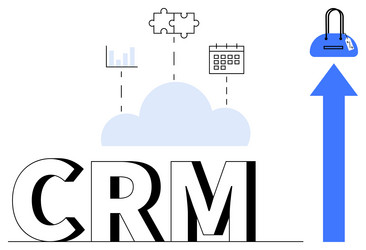 crm concept with cloud integration data analysis vector image