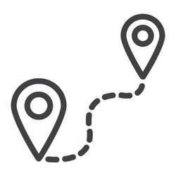 Distance line icon navigation route map pointer vector