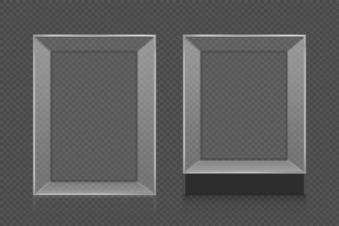 glass empty cube template mockup vector image