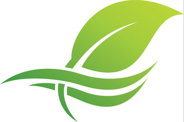 Green leaf organic round business logo Royalty Free Vector
