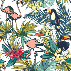 Tropical Floral Summer Pattern Vector Image