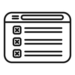 web task schedule icon outline event time vector image