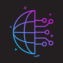 artificial circuit intelligence nor icon design vector image