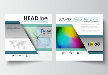 business templates for square brochure magazine vector