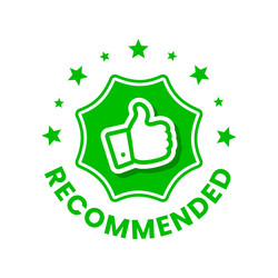 Recommend labels stickers and tags with thumb up Vector Image