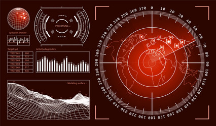 Sci-Fi HUD Tech Interface Elements vector image