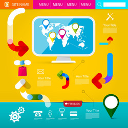 web layout colorful funky design template vector image