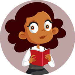 African Girl Studying for Exams Vector Image