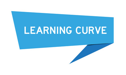 blue color paper speech banner with word learning vector image