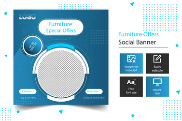 modern post square banner template background vector image