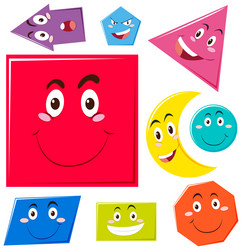 smiling shapes in various colors and forms vector image