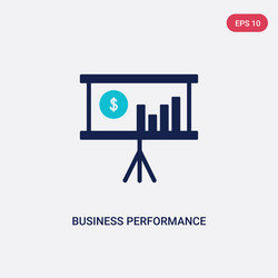 two color business performance icon from vector image