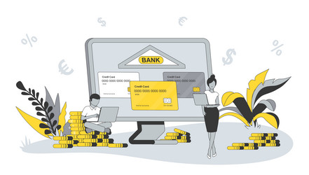 banking concept in flat design with people vector