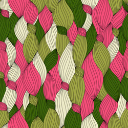 Seamless pattern from color hair and lines vector