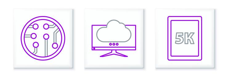 set line tablet with text 5k processor vector image