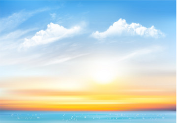 Sunset Sky Background With Transparent Clouds Vector Image