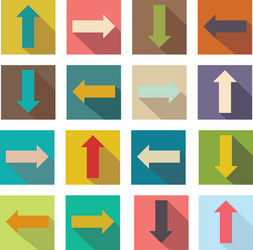 Flat icons of arrows for web design vector