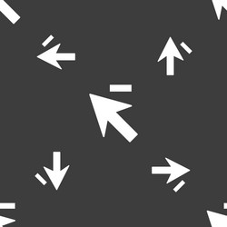 cursor arrow minus icon sign seamless pattern vector image