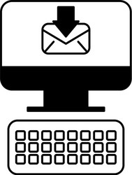 desktop computer with envelope isolated icon vector image