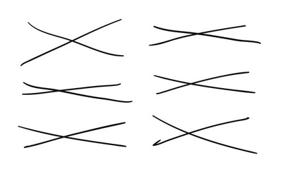 hand drawn set of objects for design use black vector image