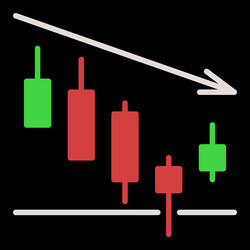 market data analysis with candlestick chart vector image