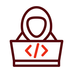 programmer thick line two color icons vector image