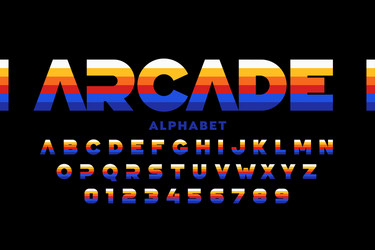Retro Arcade Font - 8-Bit Style vector image