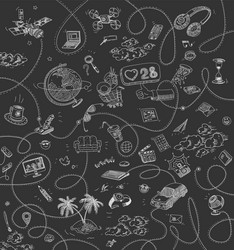 set doodle elements of online networking vector image