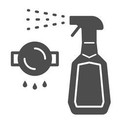 bottle spray cleaner solid icon cleaning tools vector