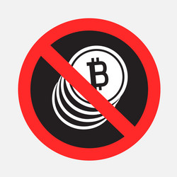 No crypto currency pay sign sticker vector