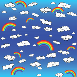 rainbow clouds vector