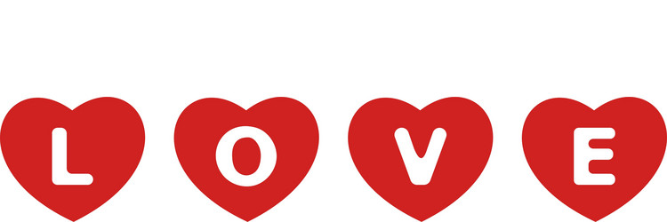 Red hearts isolated vector