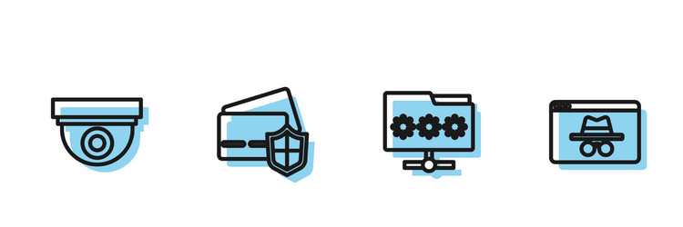 set line folder with password security camera vector image