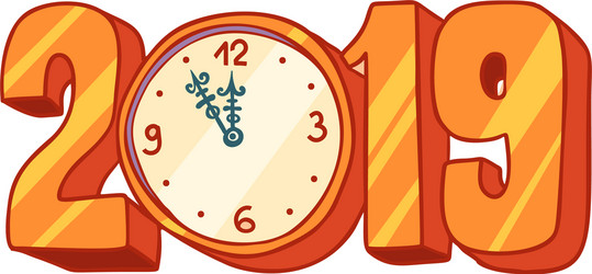 2019 happy new year background with gold Vector Image