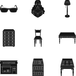 a set of icons with books seth about the library vector image