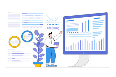 data analytics and business intelligence concept vector image