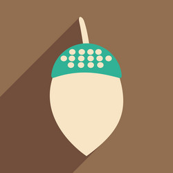 flat with shadow icon and mobile application acorn vector image
