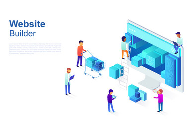 Programmers Building Website Structure vector image