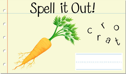 spell english word carrot vector