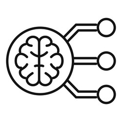 brain chip connecting to a digital network icon vector image