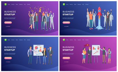 business startup successful team and presentation vector