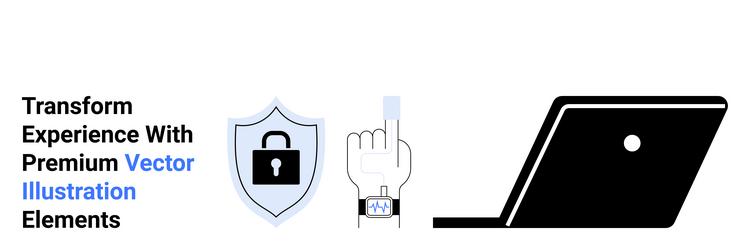 digital security shield touch authentication vector image
